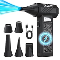 Yizhet Elektrische Staubgebläse Druckluftspray mit Taschenlampe und LED-Display 4 Gang Electric Air Duster 130000RPM Mini-Gebläse für PC, Elektronik, Sofa, Auto