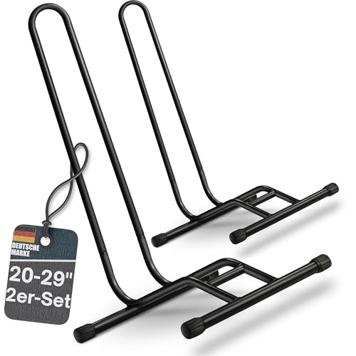 BALOU 2 x Fahrradständer Mountainbike 20-29 Zoll - MTB Fahrrad Ständer für den Boden - Fahrradhalter freistehend für Reifen bis 3 Zoll Breite