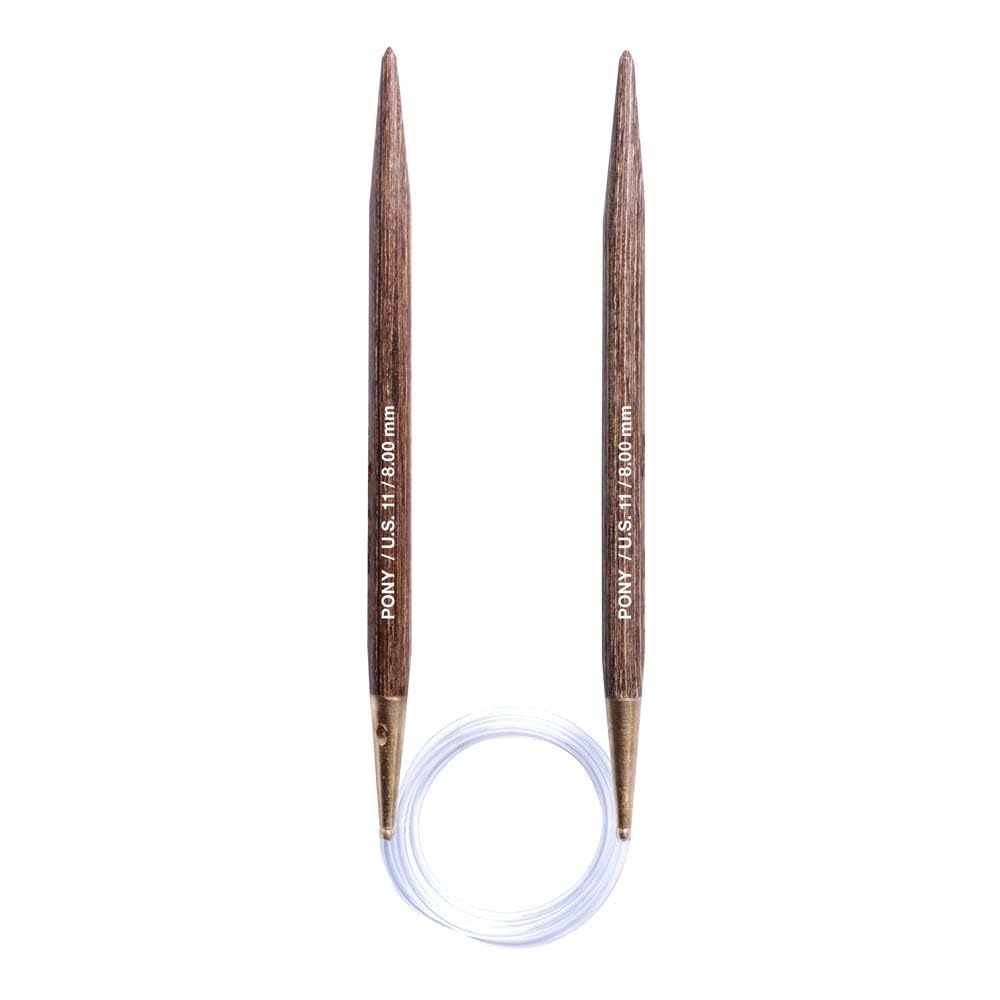 Pony Perfect Circular Knitting Needles Wood 80cm 8mm - 1pc