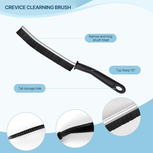 Crevice Cleaning Brush, Bathroom Tile Groove Gap Cleaning Brush,Premium Crevice Cleaning Tool Aluminum Support with 15° Angle Magic Brush, Thin Brush for Home Kitchen - Image 6