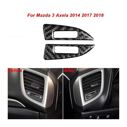Autocollant ventilation Mazda 3 Axela 2014-2018 en carbone | Insert habitacle auto