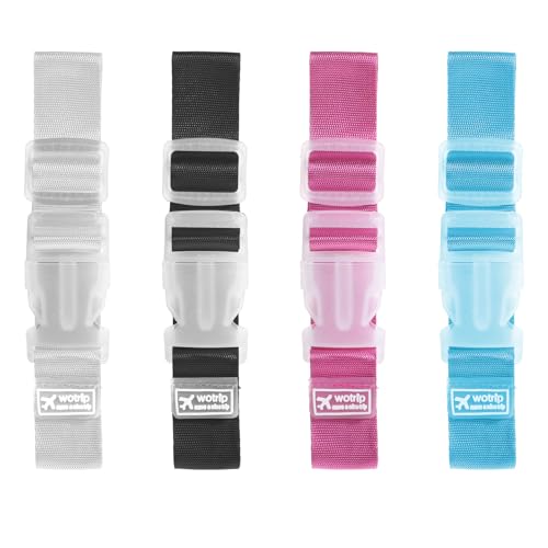 Image of 4 PCS Luggage Straps for Suitcases, Luggage Connector Straps for Suitcases Travel Strap for Baggage Portable Travel Belt Suitcase Strap