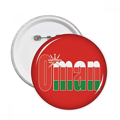 Pins Bouton Oman Drapeau Nom Badge Rond Anti Usure pour Tissu