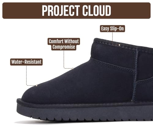 Image of 100% Genuine Leather Womens Boots Fur-Lined Booties Ankle Boots for Women