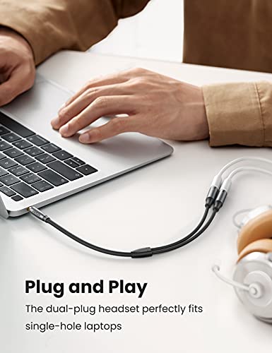 image for UGREEN Headphone Splitter Headset Splitter Audio Mic Y Adapter Braided