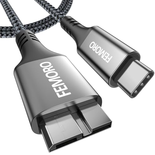 External Hard Drive Cable USB C 3.3ft, Micro-B to USB-C...