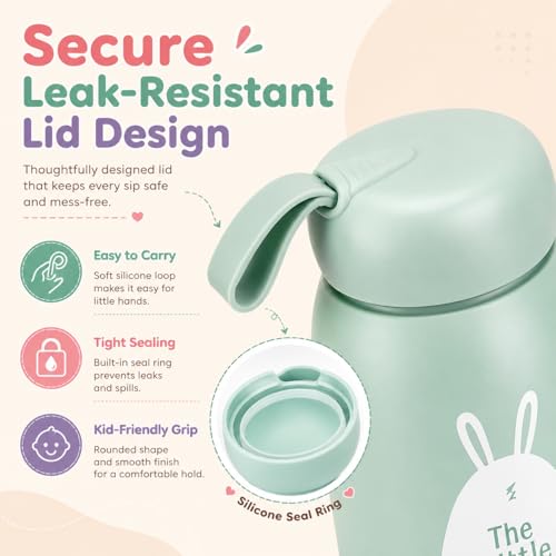 Image of Bunny Print Glass Water Bottle(pk 4) | BPA-Free Leak-Proof Kids Bottle with Food-Grade Silicone & Plastic, Cute & Easy to Carry for School, Travel, Toddlers, (330ml) (Multicolor pack 4)