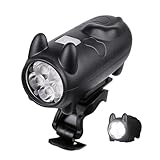 Fahrradlampe – LED 3 Modi mit Hupe – Fahrradlicht in Katzenform, niedlich, wiederaufladbar – für Straße, Berg, Stadt, Radfahren, Reisen, Radfahren bei Nacht, Outdoor, Männer und Frauen