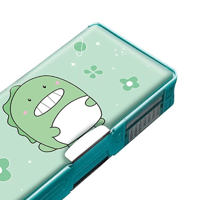 Image of Multifunctional Dinosaur Compass Box for Boys, Cute School Pencil Box for Girls Aesthetic Stationary Items for Kids, Magnetic Pencil Box, Best Gifts (Dinosaur Compass Box 1)