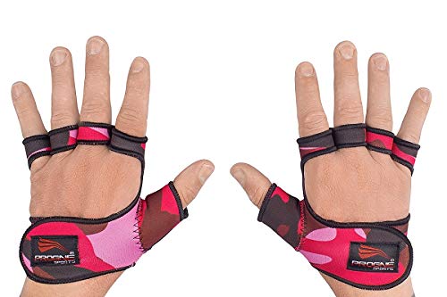 Luva de Academia Musculação Fitness - Camuflada Pink - P - Par