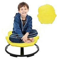 LWuuywa Sensory Spinning Chair for Autistic Kids Swivel Chair with Non-Slip Design, Training Body Coordination, Dinosaur Shape Wobble Chair Sit and Spin Toys Chairs (Yellow)