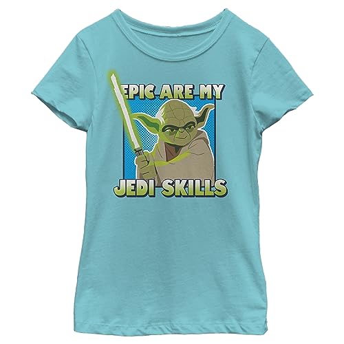 T-shirt Star Wars fille bleu manches courtes taille L motif Jedi pour enfant