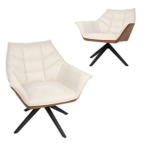 Koreyosh 360° Swivel Accent Armchair Set of 2 Modern Living Room Leisure Chair with Upholstered Seat & Metal Leg,Beige Koreyosh 360° Swivel Accent Armchair Set of 2 Modern Living Room Leisure Chair with Upholstered Seat & Metal Leg,Beige