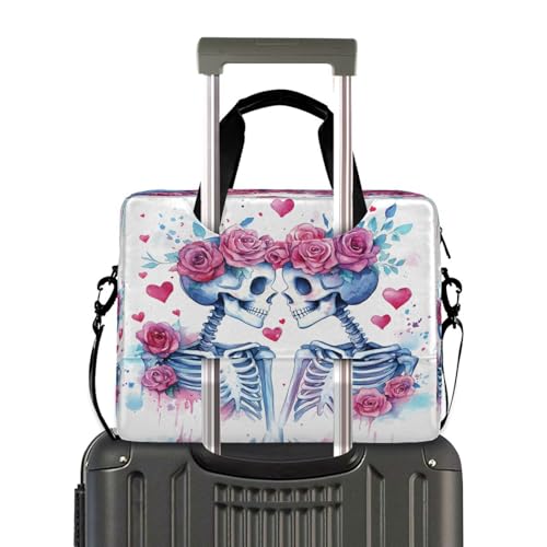 Bolso para laptop senya con diseño de calavera rosa miniatura 4