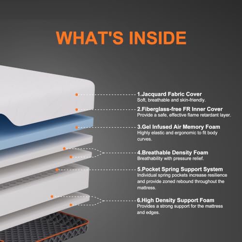 Image of ESHINE Split King Adjustable Bed Frame with 14 inch Mattress, Zero Gravity | Memory Foam Hybrid Mattress(Medium Soft), 5 Minutes Installation, Wireless Remote Control, Head and Foot Incline, 2000 Series