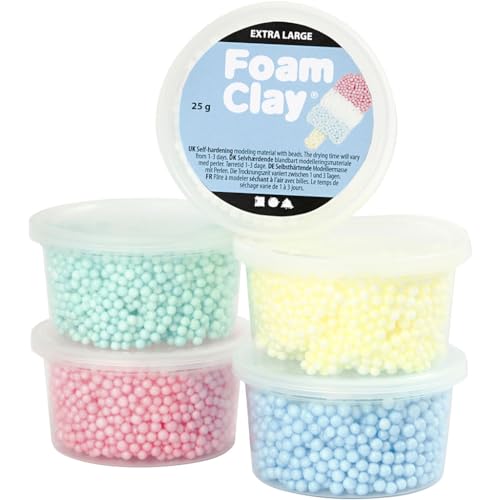 Creativ e 780940 Mousse de rĂŞve Couleurs assorties 5 x 25 g
