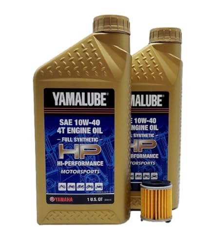 Yamaha YFZ 450R (2009-2023) Oil Filter Change Kit Yamaha Part5D3-13440-09-00 and 2 Quarts High Performance LUB-10W40-FS-12
