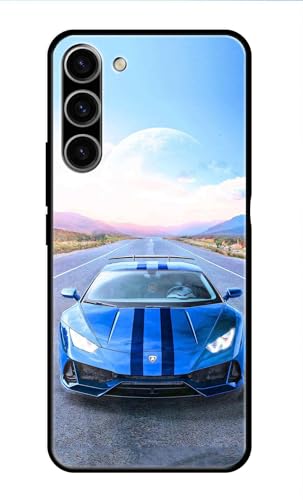 Image of Metal TPU Printed Back Cover for Samsung Galaxy S23 5G (Car with Moon View) 360 Degree Protection | Camera Protection -25092024(AR)