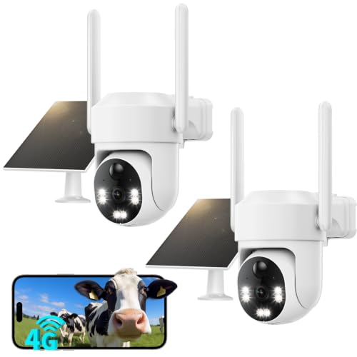 SEHMUA 4G LTE Camara Vigilancia Exterior Solar con Tarjeta SIM sin Internet