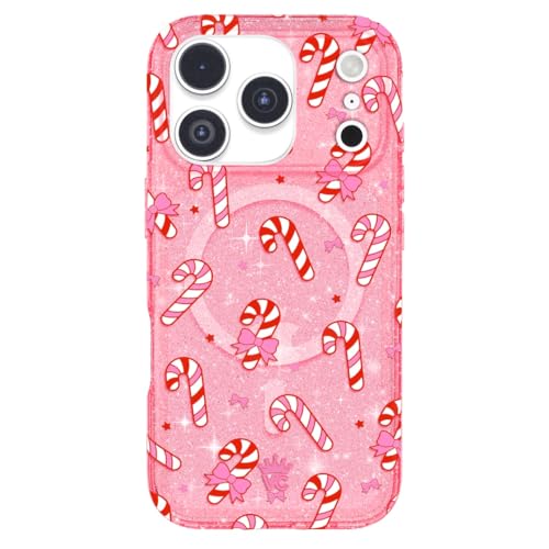 VELVET CAVIAR for iPhone 17 Pro Case | Holiday Pink Peppermint Glitter