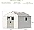 Patiowell 10x10 FT Outdoor Storage Shed, Plastic Shed with Floor and Skylight, Four-Window Resin Storage Shed with Lockable Door for Garden, Patio, Backyard, Beige