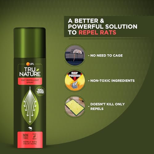 Image of Tru Nature Herbal Rat Repellent Spray - 200 ml for Home | Non-Toxic | Plant Based | 100% Chemical Free | No Kill Only Repel