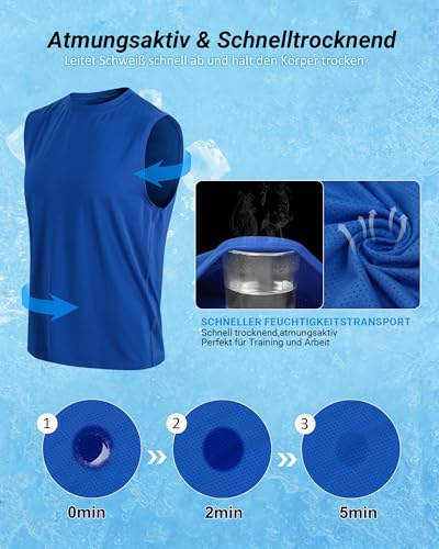 MEETYOO 3/5 Pack Tank Top Herren Sport, Muskelshirts Herren & Unterhemd Herren - Leicht, Feuchtigkeitsableitend, Schnelltrocknend, Ideal für Das Gym Oder Den Alltag 2