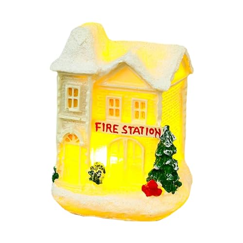 ULIJTH Figuras de casa de pan de jengibre con luz LED, decoración de Navidad para Navidad, fiestas, Año Nuevo, decoración del hogar, pan de jengibre, figura de casa