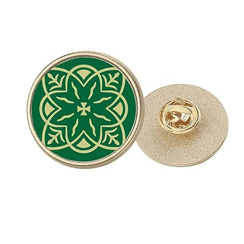 Broche ronde en métal doré Vert Talavera M, le cadeau idéal pour amateurs de mode
