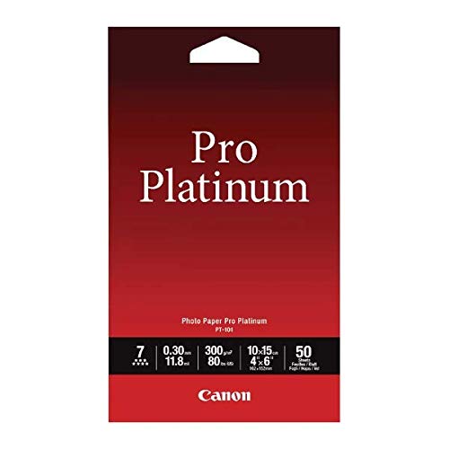 Pro Platinum Photo Paper 4 x 6 Inch (Pack of 50) 2768B014 + Free FINCHLEY Pen