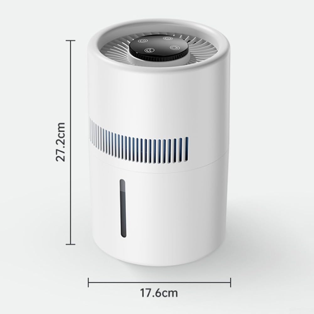 Humidificador de gran capacidad de 4 litros, humidificador evaporativo sin niebla con purificación de iones negativos, purificador de aire silencioso para uso doméstico, dormitorio y oficina