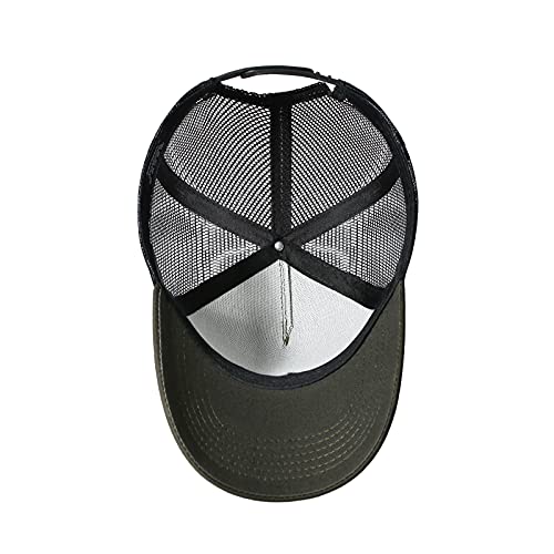 American Flag Trucker Hat - Snapback Hat, Baseball Cap For Men Women - Breathable Mesh Side, Adjustable Fit - For Casual Wear Olive/Black #TOP6