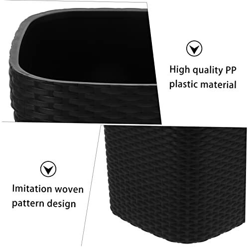 Caneca de basura plástica rectangular negra de 1.25 lb miniatura 5