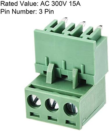 sourcing map 3-Pin 5.08mm Pitch Right Angle PCB Screw Terminal Block Connector 20 Sets