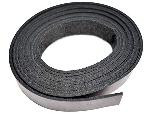 Leatherrush 5-6 Ounce Oil-Tanned Leather Strip Strap Black 3/4 X 84 Inch #TOP5