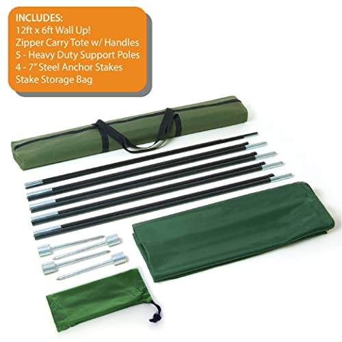 Wallup! Odac-Wu1000-01 The Instant Outdoor, Weather-Resistant, Durable, Uv-Treated Flag Cloth Privacy Screen, Divider, Enclosure, Shelter, 72" X 144", Green #TOP3
