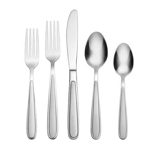 Oneida Jordan 20 Piece Everyday, Service for 4 Flatware, 10.4 inches, Silverware Set