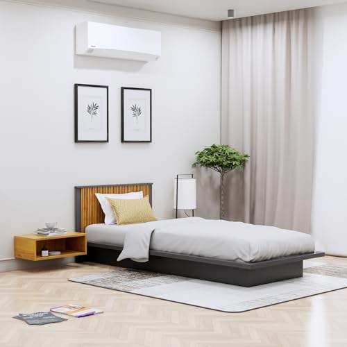 Image of Bniture Modern Low Height Single Size Bed Without Storage | Engineered Wood Platform Bed Headboard | Bed King Size Wooden Cot Double Bed for Bedroom 3 Year Warranty (Slate Grey & Giant Wood)