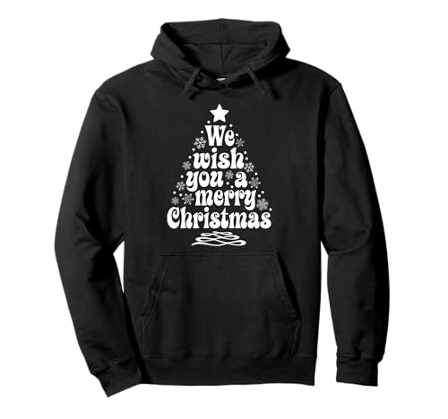 We Wish You A Merry Christmas Tree Holiday Matching Pajamas Pullover Hoodie
