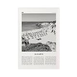 NEOHI Lienzo moderno con mapa de ciudad de Algarve, en blanco y negro, Distrito de Faro, Portugal, Portuguesa, mapa de la ciudad, viaje, paisaje, moderno, impresiones artísticas, pinturas para sala de