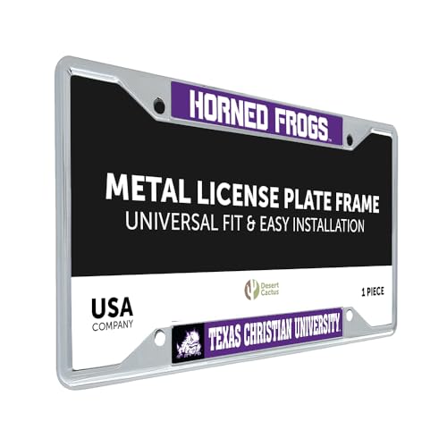Desert Cactus TCU Texas Christian Horned Frogs License Plate Frame (Mascot)