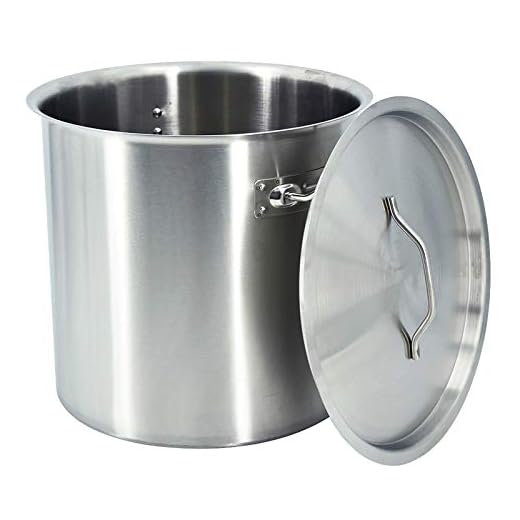 MOOTACO Olla Jumbo de Gran Capacidad de Acero Inoxidable, Con Tapa, Gran Capacidad, Profundo 34cm, 17 Litros