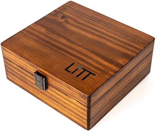 LITT Stash Box - Wooden Accessory Storage Box 3 Compartment Handcrafted Organizer | Lifestyle Accessory - Brown