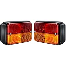 Tractor Tail Light & Front Indicator Lamp Set with Bulbs 12V Rear Brake, Turn Signal & Side Blinker Lights | Compatible with Massey Ferguson, Deutz Fahr, Landini | Replaces 1673840M91 1678580M91