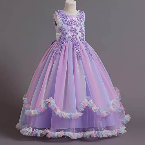 Flower Girls Princess Floral Boho Lace Embroidered Star Pageant Dresses for Kids Baby Party Wedding Puffy Communion Maxi Gown4