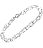 Bracciale Figaro In Argento 925 NKlaus – 23 Cm, Larghezza 7 Mm – Peso 17 Gr – Made In Germany