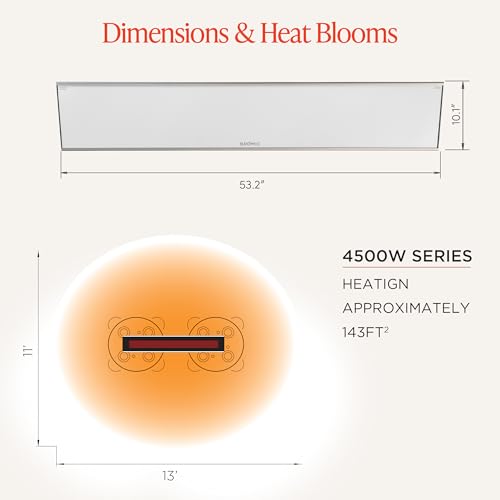 Bromic Platinum Smart Heat 4500W Electric Patio Heater - Radiant Infrared, 220V-240V, White Finish - BH3622001 by Bromic Heating - Used condition - Image 5