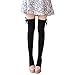 Morecome Women Lace Winter Over Knee Leg Warm Soft Knitting Crochet Sock Legging (Black)
