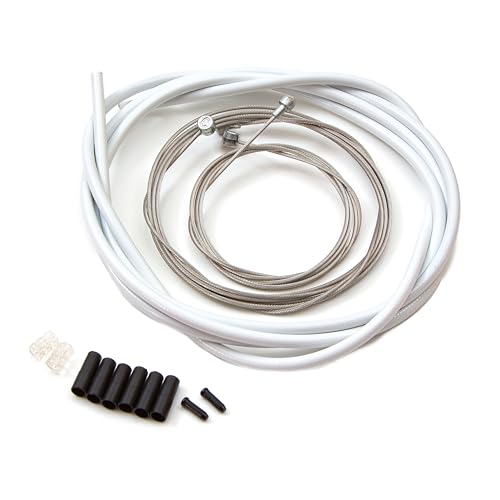 Image of Clarks Universal S/S Front and Rear Brake Cable Kit W/ P2 White Outer Casing