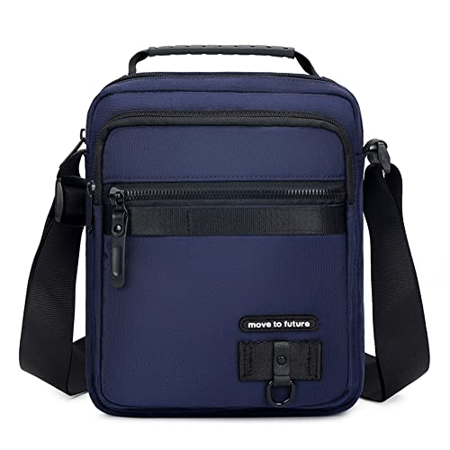 ZAICCI Bolso de Hombro para Hombre Pequeño Bolso Bandolera Cruzada Impermeable con Múltiples Bolsillos Bolso Mano Hombre para Uso Diario (Azul) Cover